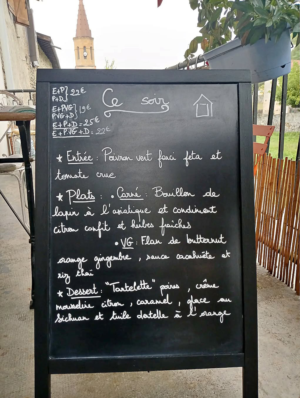 menu café du pont Soueich